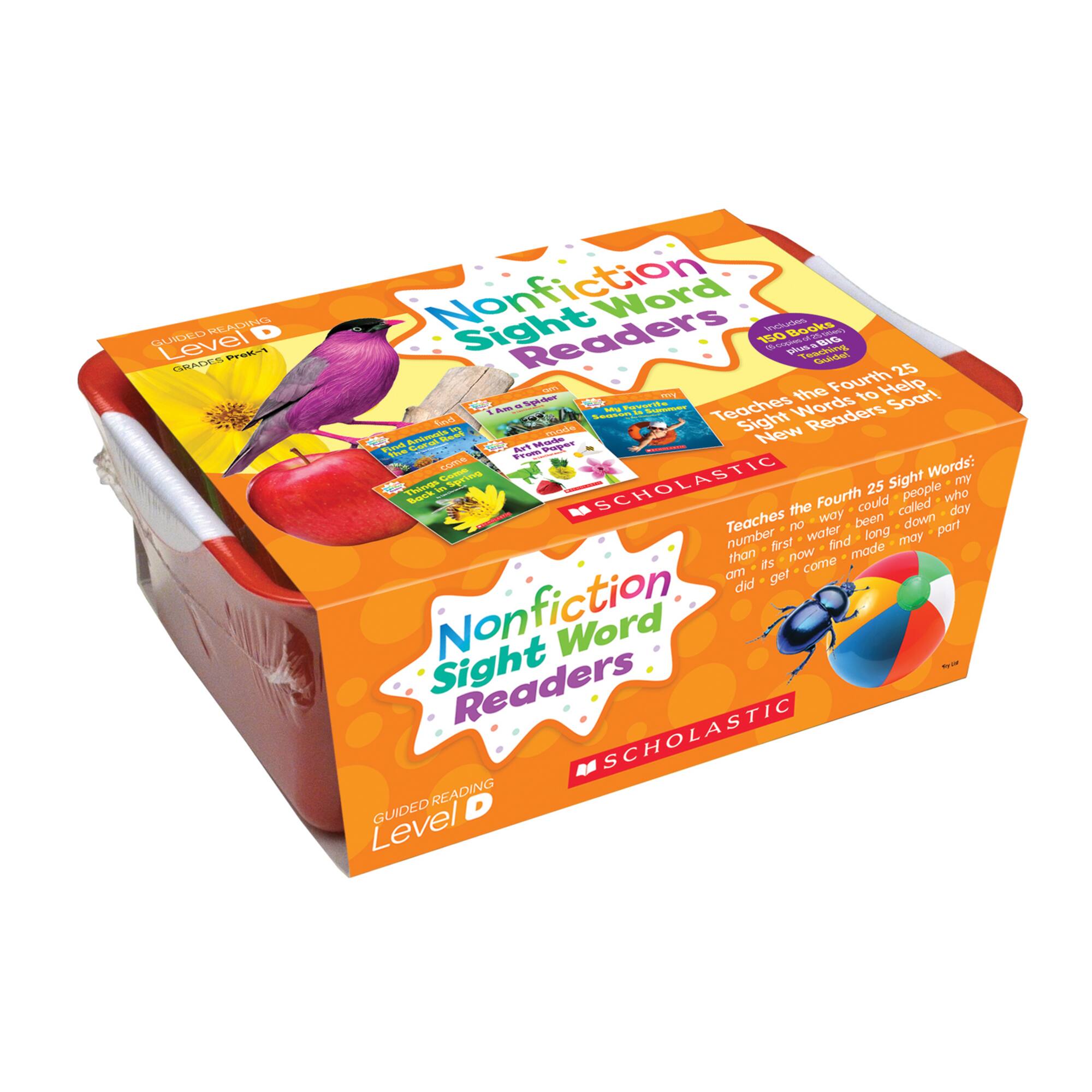 Scholastic® Level D Nonfiction Sight Word Readers Classroom Tub Set, 6 Packs of 25